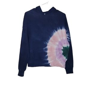 Wildfox Blue, Pink, White, Purple & Green Tie Dye Pullover Hoodie